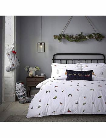 john cotton 13.5 tog white christmas duvet set double