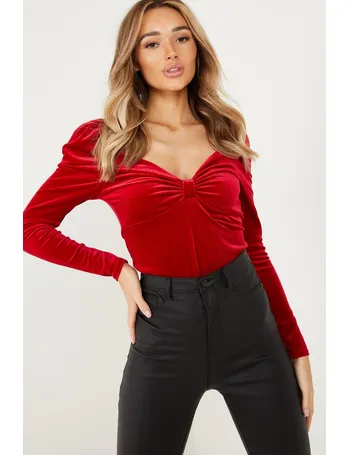 quiz red bodysuit