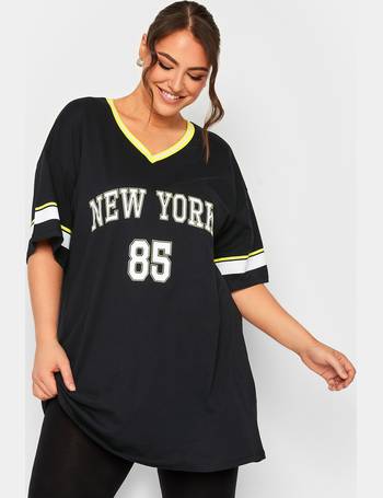 Plus Size Black 'New York' Oversized Tunic T-Shirt Dress
