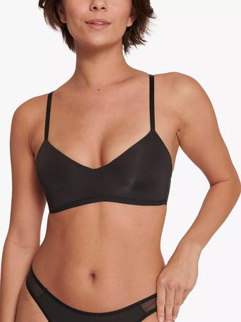 Oola Lingerie Lace and Logo Longline Underwired Bra, Black at John Lewis &  Partners