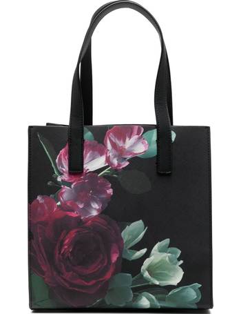 Ted Baker London PAPIECN-Small Floral Printed Icon Bag, Black