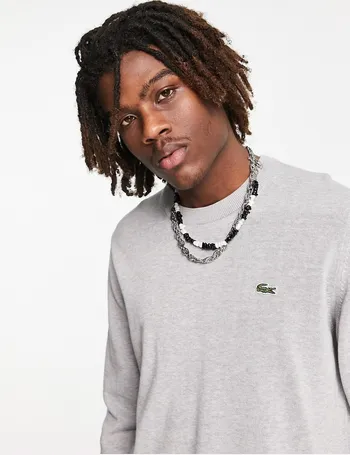 Mens grey hot sale lacoste jumper