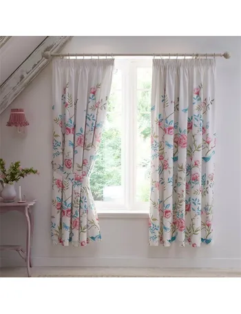 Home Curtains, Soft Velour Lined Pencil Pleat Curtains