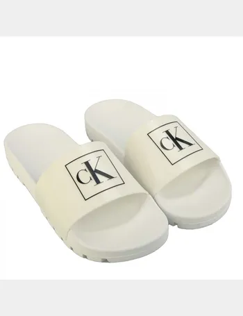 Shop Calvin Klein Women s White Sandals up to 60 Off DealDoodle