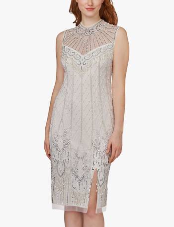 adrianna papell white cocktail dress