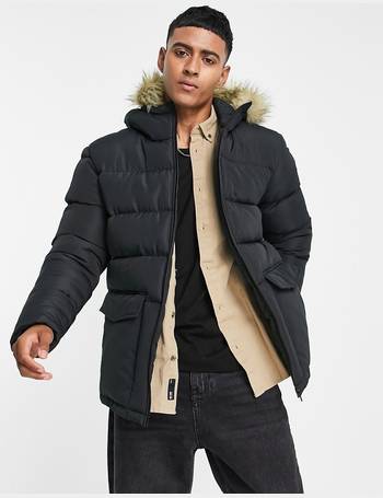 Hollister all weather hooded winter parka jacket in black