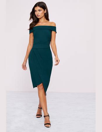 Lipsy green hot sale bardot dress