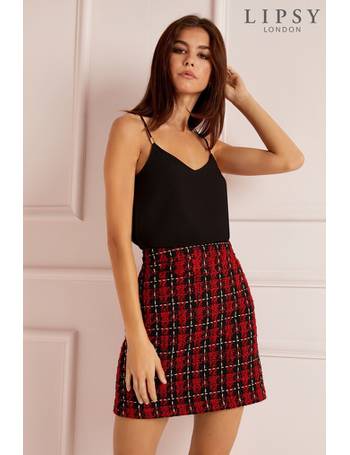 Lipsy tartan hotsell boucle mini skirt