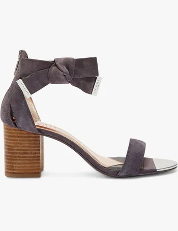 ted baker grey suede barely there block heeled sandals