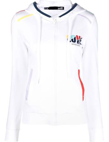 Love Moschino Heart Print Zipped Hoodie - Farfetch