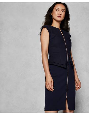 ted baker structured zip peplum dress