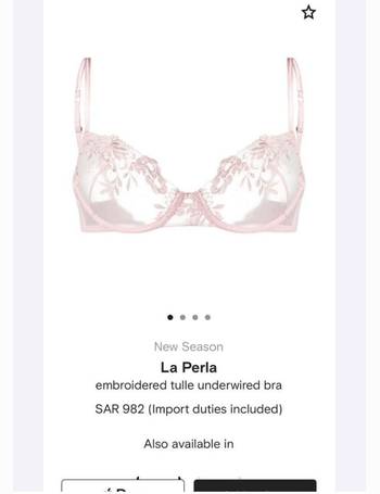 LA PERLA Embroidered tulle underwired bra