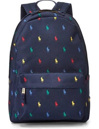 Polo Bear Ralph Lauren Canvas Backpack School Adult Child Bookbag Navy Blue  $225