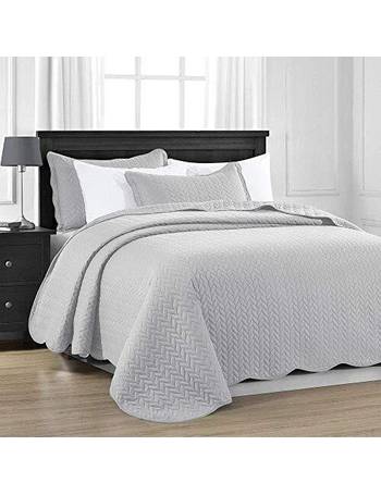 Luxury Pink Double Size Bedspread Set Comforter Throw & Pillow Shams 240x260 cm 