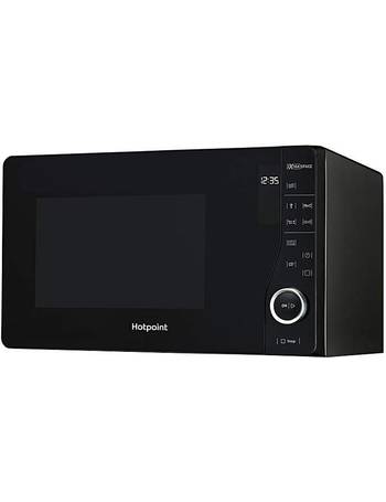 hotpoint extra space solo flatbed microwave 26 litre black