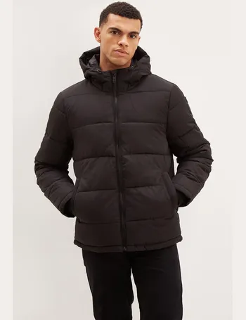 burton menswear recycled puffer jacket in black