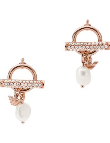 Shop Emporio Armani Women's Rose Gold Earrings up to 30% Off | DealDoodle