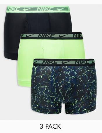 Nike Dri-Fit Essential Microfiber briefs 3 pack in green/black/blue