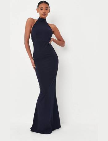 Missguided navy cheap maxi dress