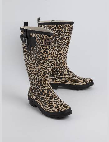 leopard print wellington boots