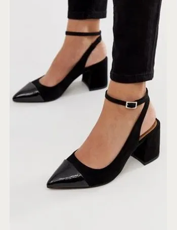 asos design speakeasy pointed mid heels