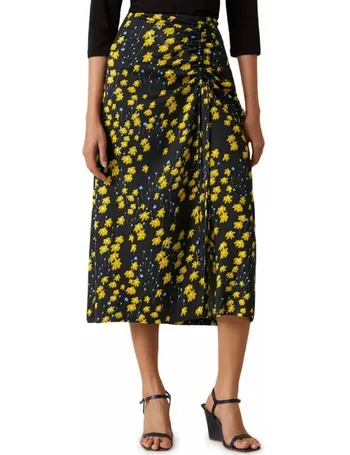 jigsaw paisley wrap midi skirt