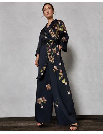 ted baker navy floral jumpsuit