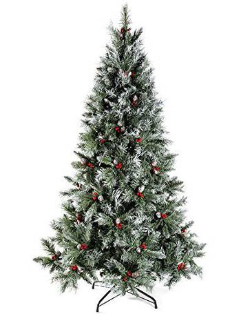 6 feet//1.8m WeRChristmas Pre-Lit Craford Christmas Tree with Pinecones /& 400 Chasing Warm LED Lights