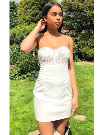 white diamante tassel dress