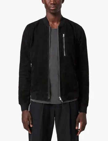 allsaints kemble suede bomber