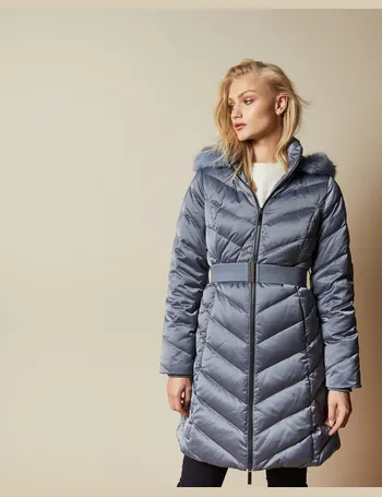 ted baker samira long belted padded coat