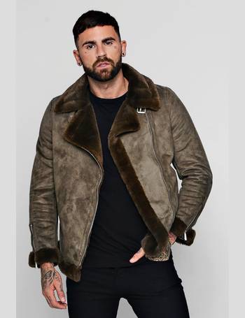 Boohooman aviator outlet jacket