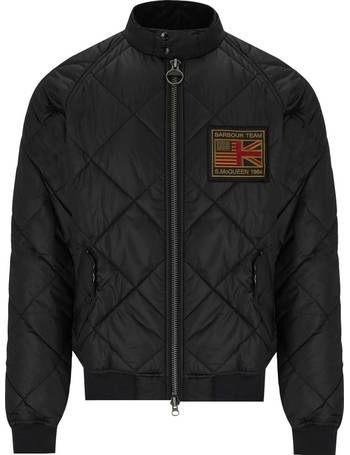 Barbour astern quilted cheap bomber jacket in black