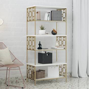 Cosmopolitan Storage Furniture Dealdoodle, Cosmoliving Alfie Metal Bookcase Etagere With Drawers