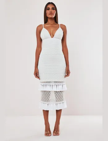 missguided white tassel dress