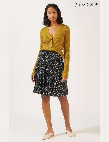 Jigsaw yellow 2024 pleated skirt