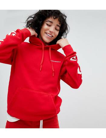 red converse hoodie womens