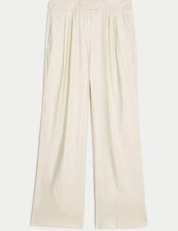 Jaeger white clearance linen trousers