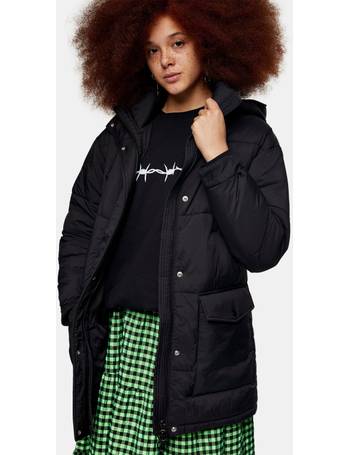 black longline puffer jacket topshop