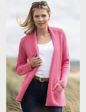 Ladies Marble Ribbed Detail Waterfall Cardigan - House of Bruar