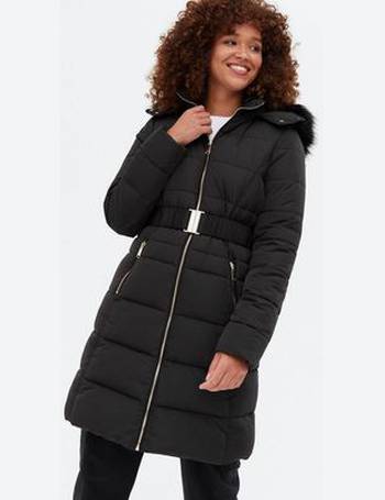 Black Long Puffer Coats, Womens Long Padded Coat With Fur Hood
