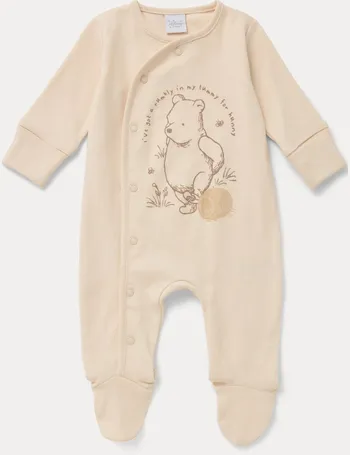 Winnie the Pooh Sleepsuit in Velour for Baby Boys, Disney® - vanilla, Baby