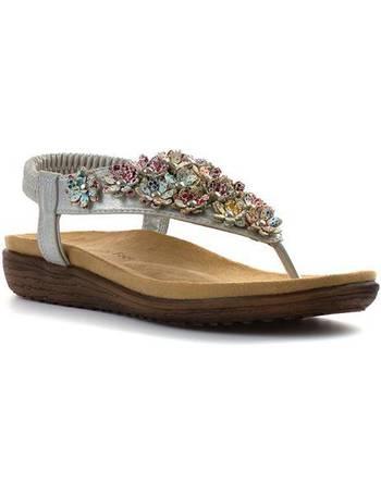 Womens Sandal Toe Post Sandal in Floral by Heavenly Feet Laurel