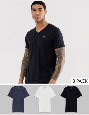 Hollister Men's White and Black Print Long Sleeve T-Shirts from Asos