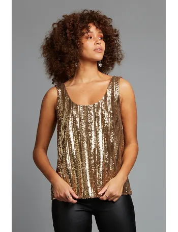 gold sequin cami top