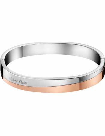 calvin klein silver tone bangle