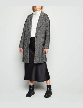 Black Drawcord Long Puffer Coat