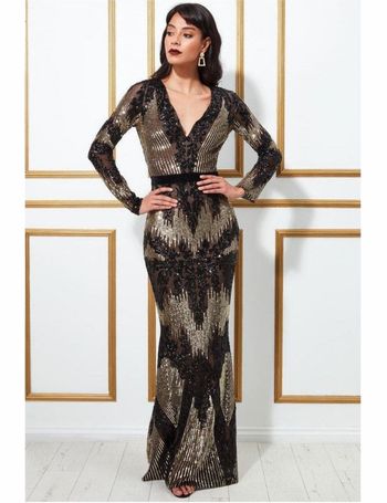 goddiva floral sleeve maxi dress