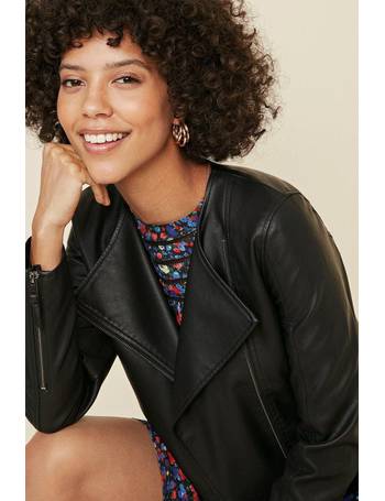 oasis collarless leather jacket