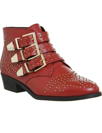 office lucky charm studded boots